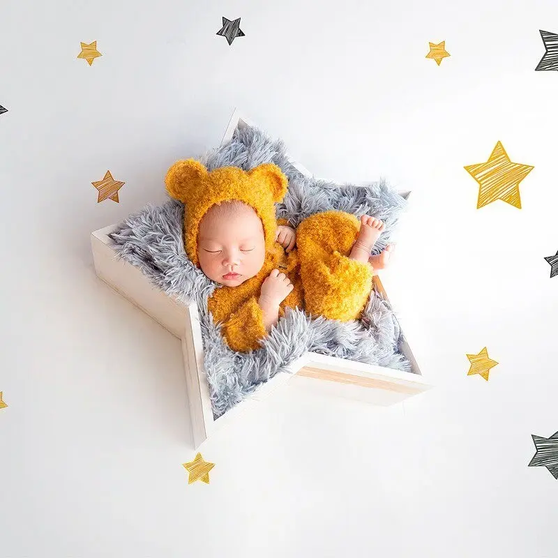 Vintage Wooden Posing Props (Moon & Stars) - Newborn Photography Props - Image 5